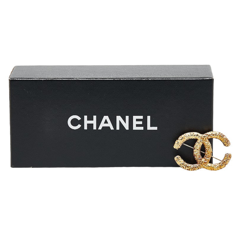 Chanel Vintage Coco Mark Brooch Gold Plated