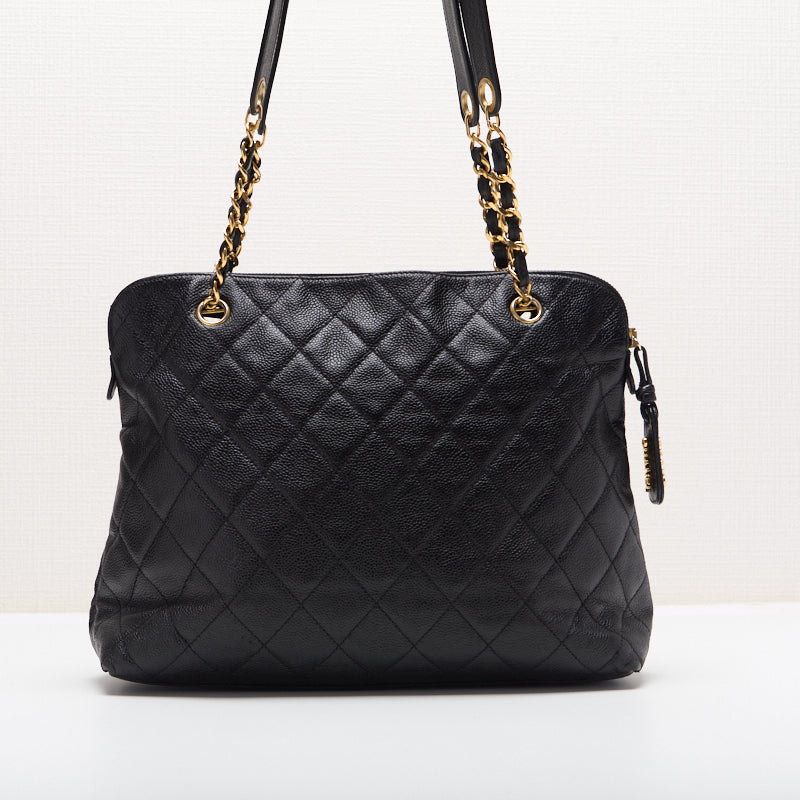 CHANEL / CHANEL Matrasse Flap Double Chain Sder Caviar S Black Shoulder Bag Lady Bag Hybrid 【 Ship】 Yaboo Online