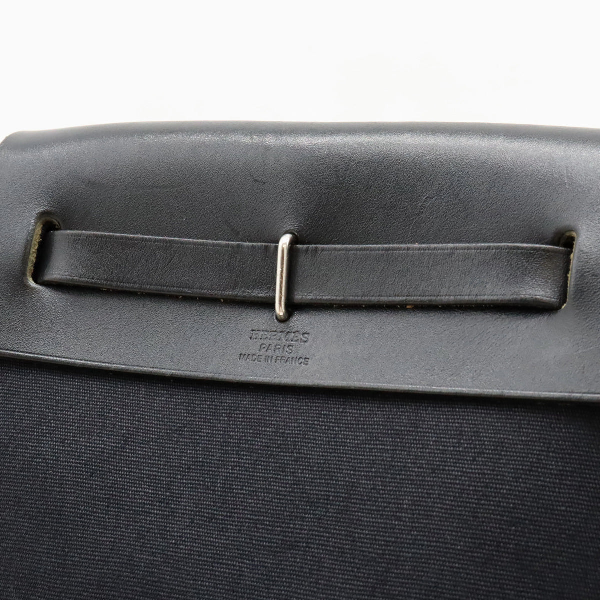Hermes Toile Officier/Leather Herbag TPM Clutch