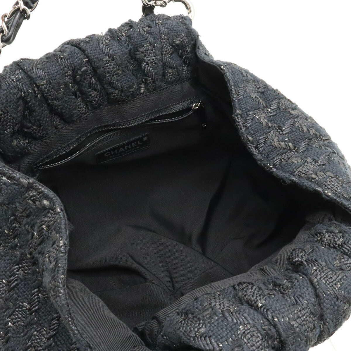 Chanel Tweed Coco Charm Metal Handle Handbag
