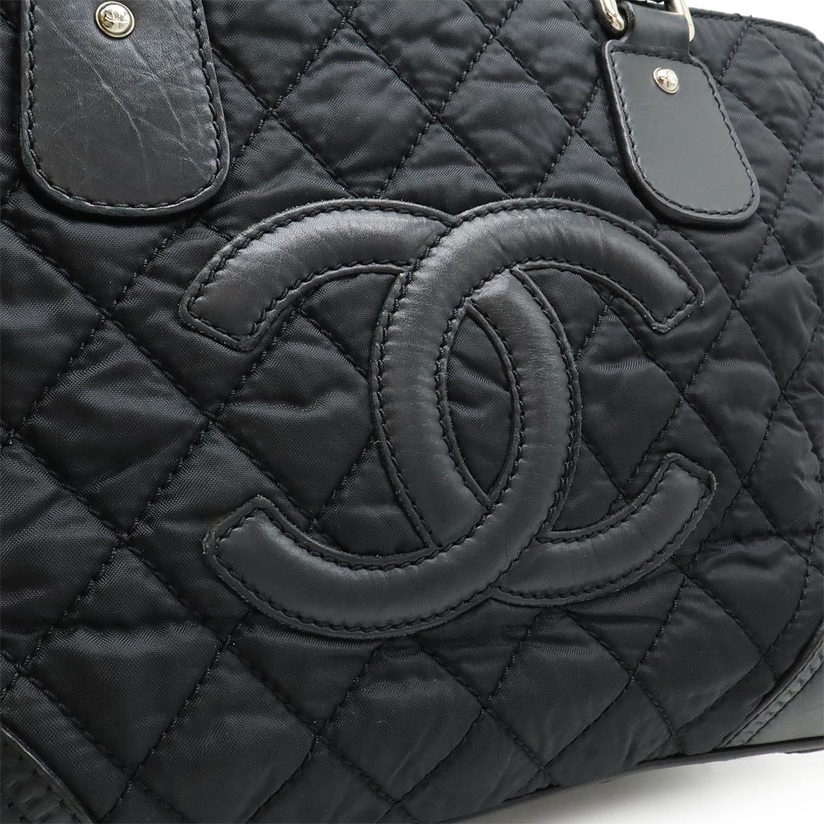 Chanel Nylon Canvas Leather Tote Bag A33100