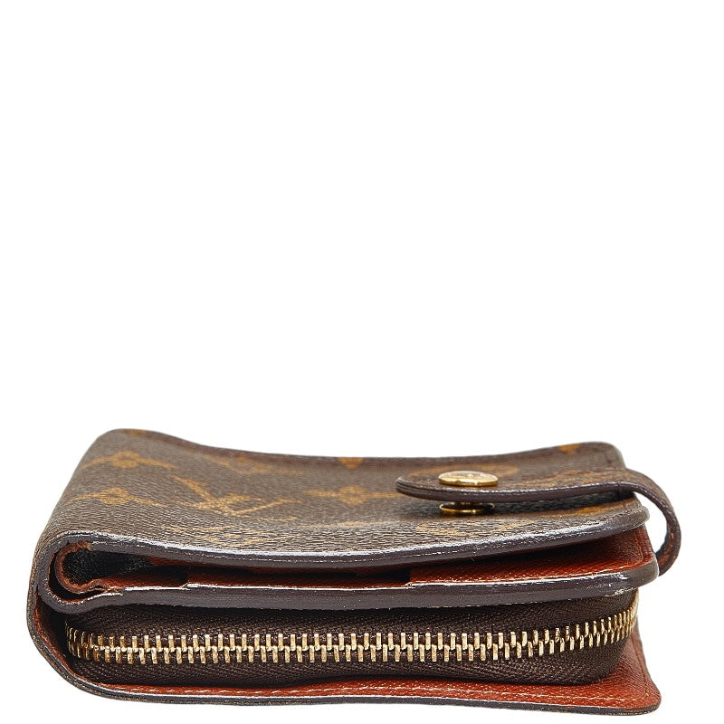 Louis Vuitton Monogram Compact Two Fold Wallet Compact Wallet M61667 Brown PVC Leather Louis Vuitton