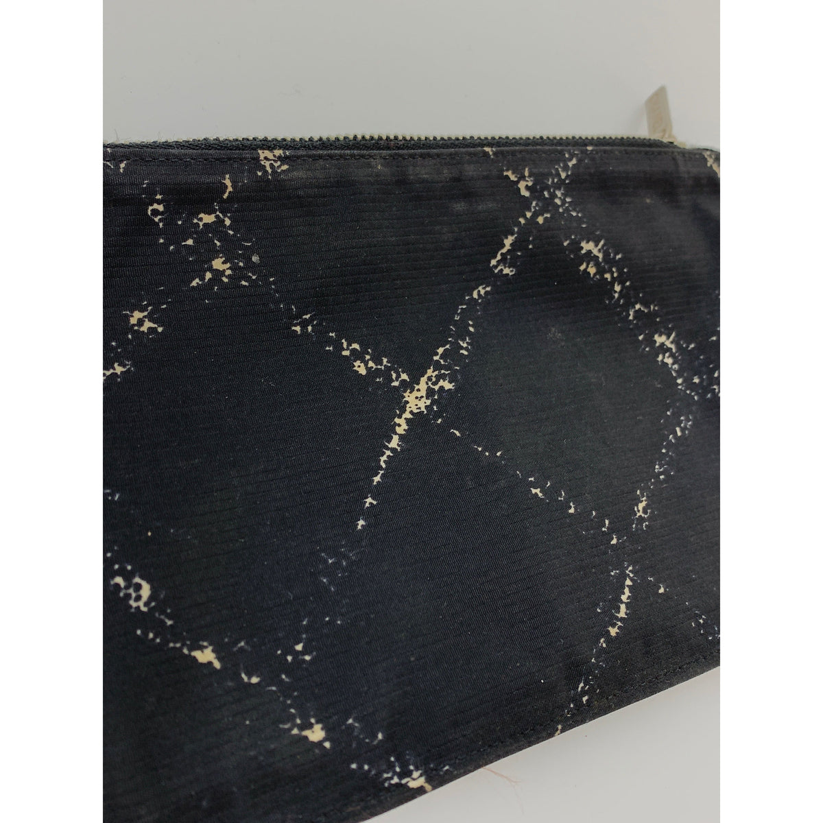 CHANEL Pouch BLK Nylon Plaid