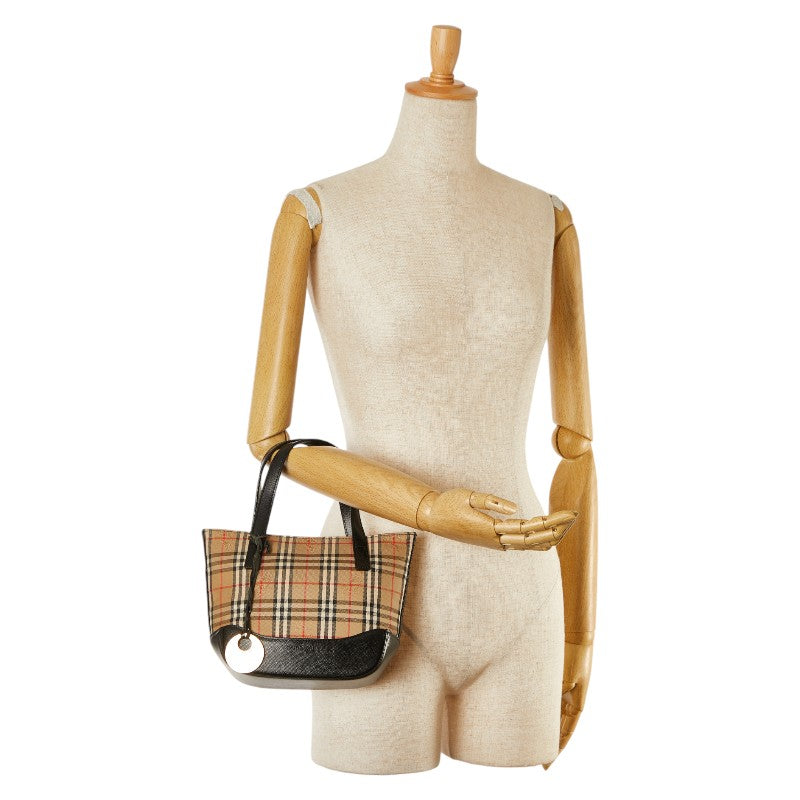Burberry Nova Check Shadow Horse Handbag Canvas Leather