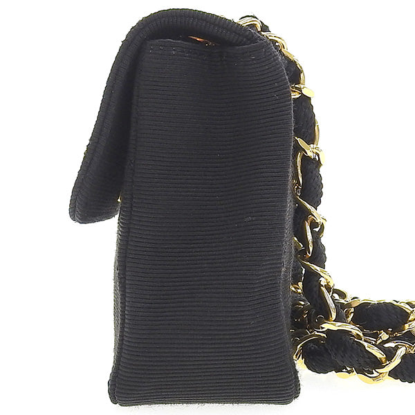 Chanel Around 1990 Made Turn-Lock Mini Chain Bag Black