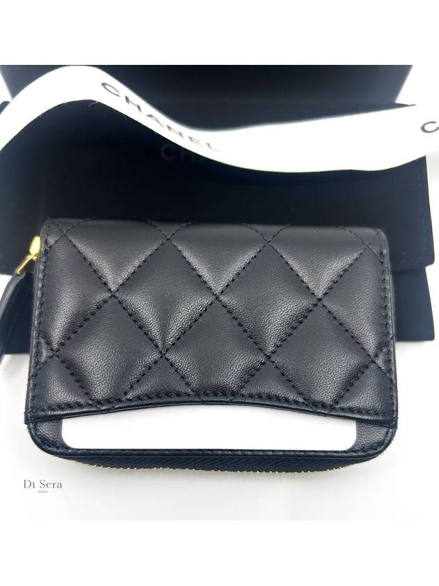 Classic Zipped Coin Purse Grained Calfskin & Gold Black Chanel