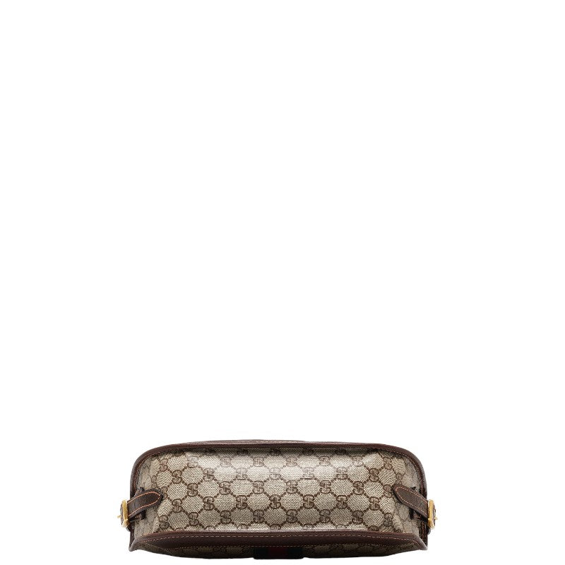 Gucci Gucci GG Supreme Sy Line Shoulder Bag Brown Beige PVC Leather Gucci Gucci
