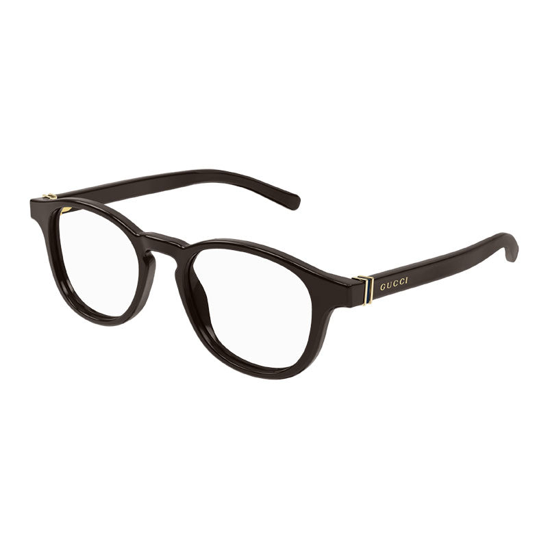 Gucci Eyeglasses Square Full Rim, Solid Dark Brown Frame and Clear Demo Lens Lens GG1510O004