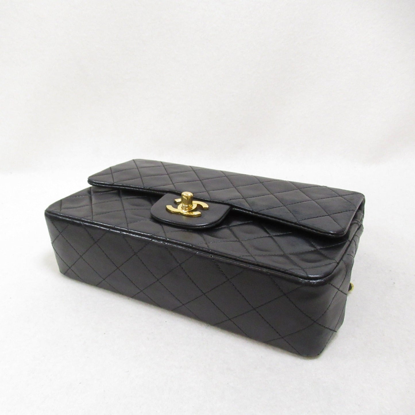 Chanel Double Flap Chain Shoulder Bag Black A01113