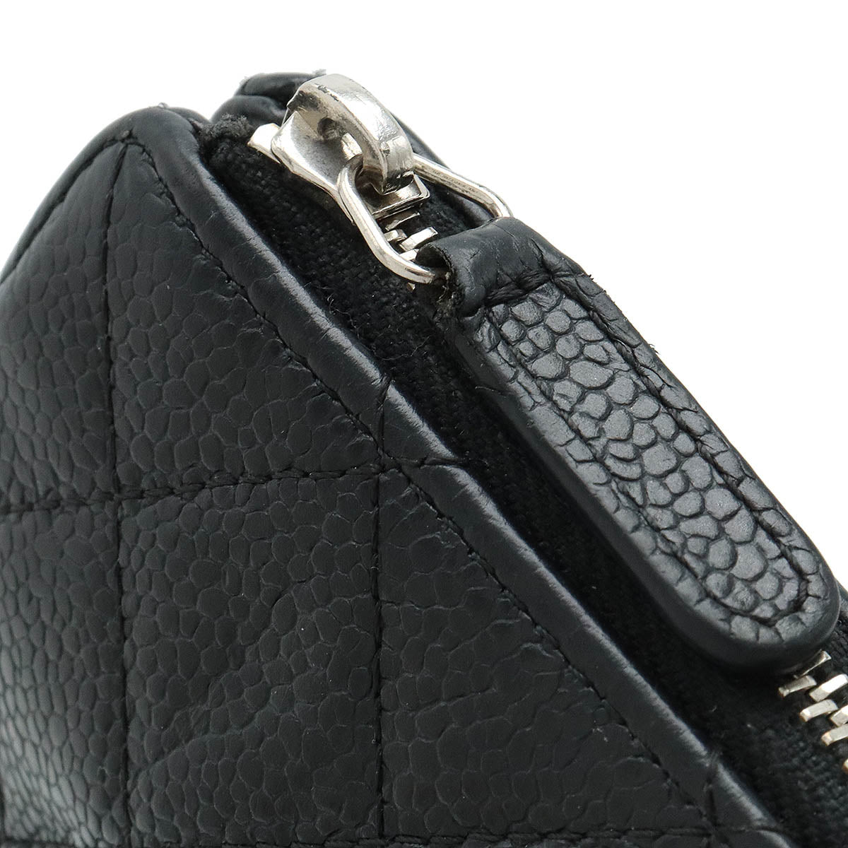 Chanel Chanel Cocomark Mattress Cracksack Second Bag Multiport Caviar S Leather Black Black Blumin