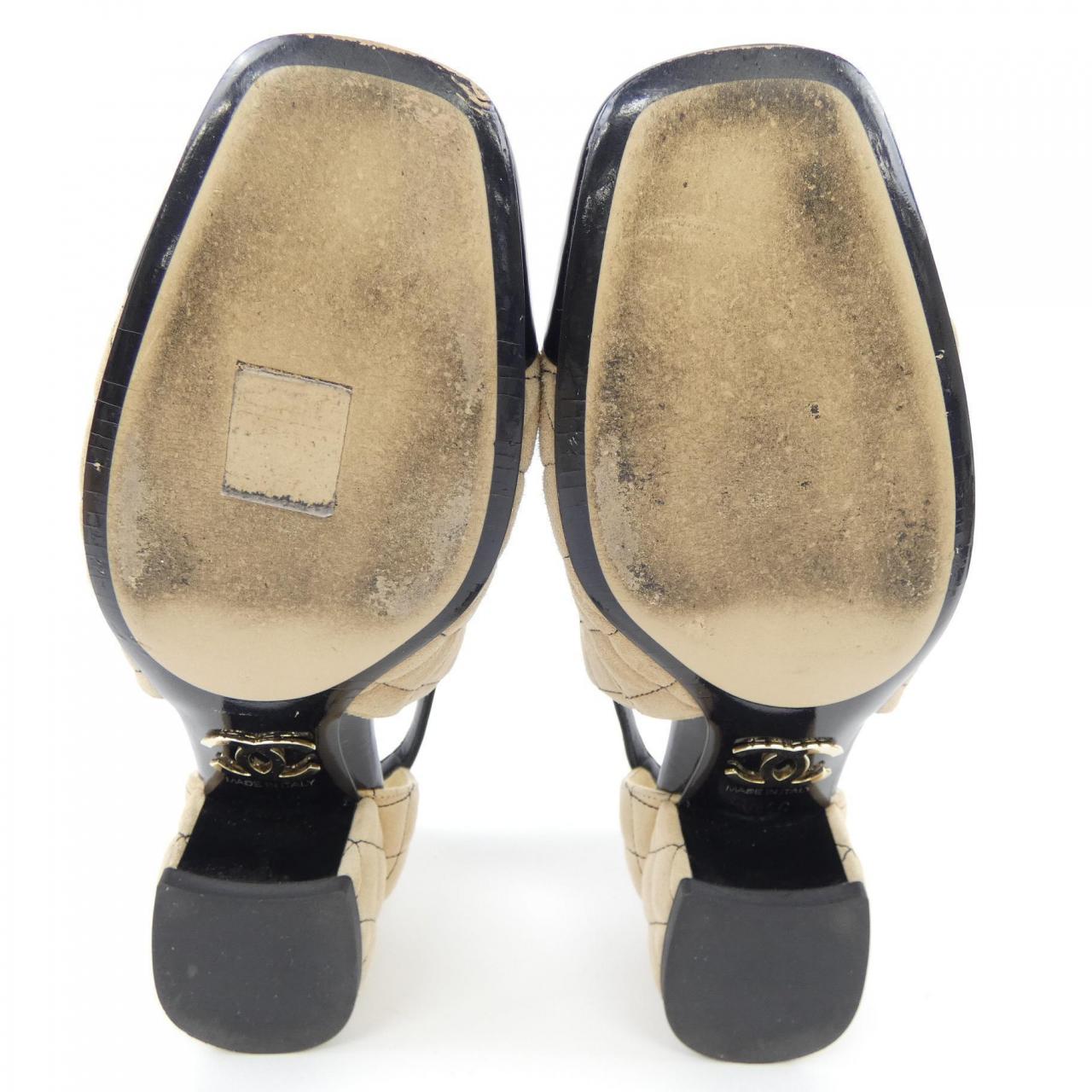 Chanel G39383Y56114 Suede Calfskin Patent Calfskin Shoes