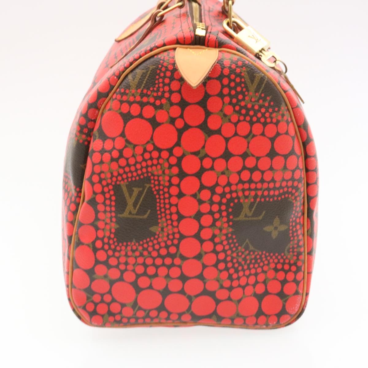LOUIS VUITTON Monogram Dot Infinity Speedy 30 Kusama Red M40693 LV 28653A
