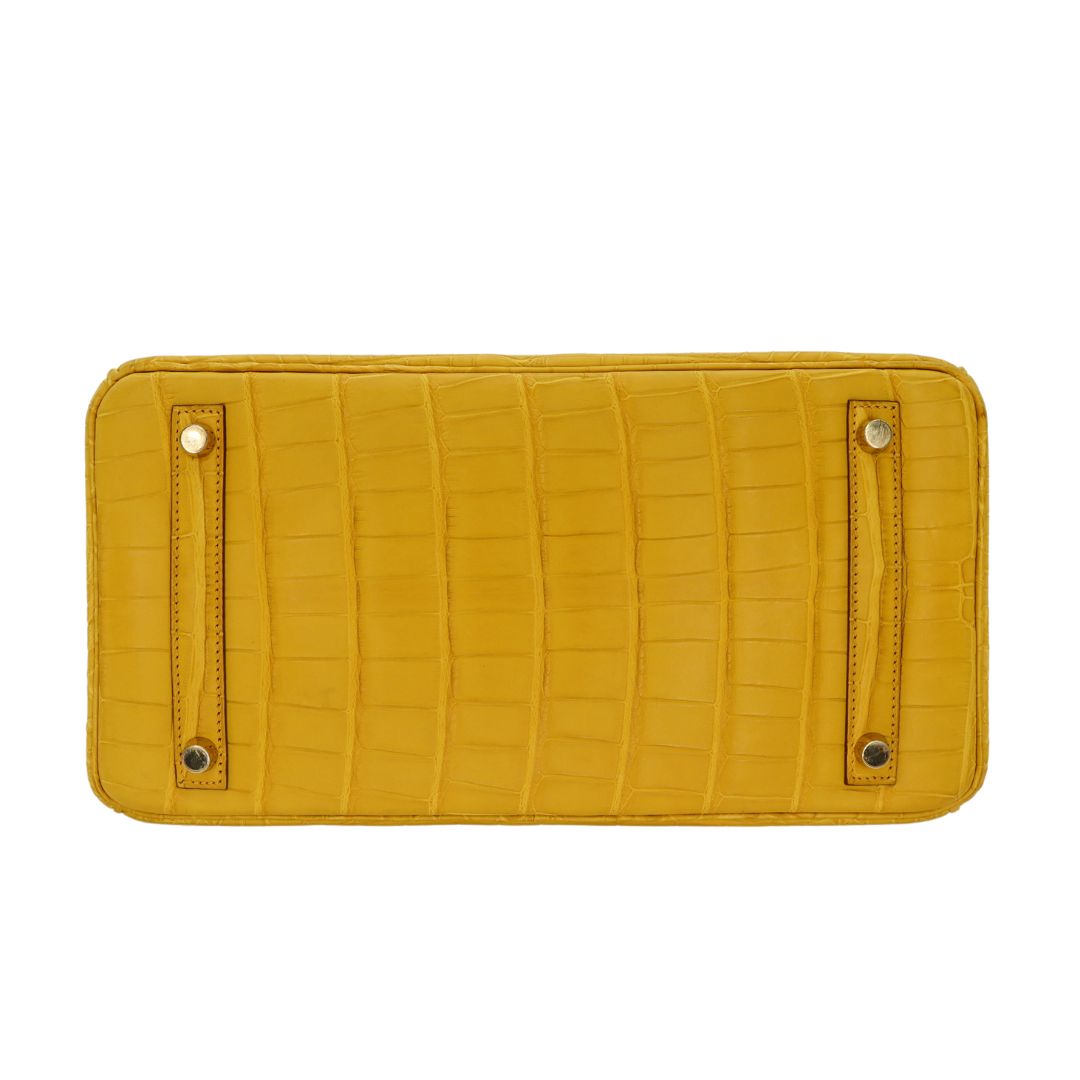 Hermès 30cm Birkin Ambre Matte Alligator Gold Hardware