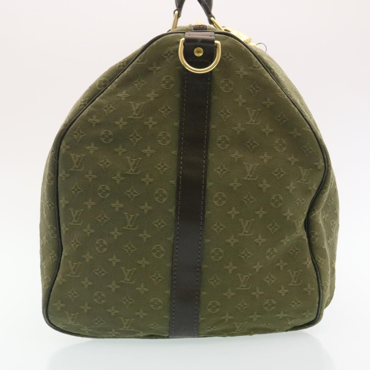 LOUIS VUITTON Monogram Mini Keepall Bandouliere55 Boston Bag Khaki Auth 29090A