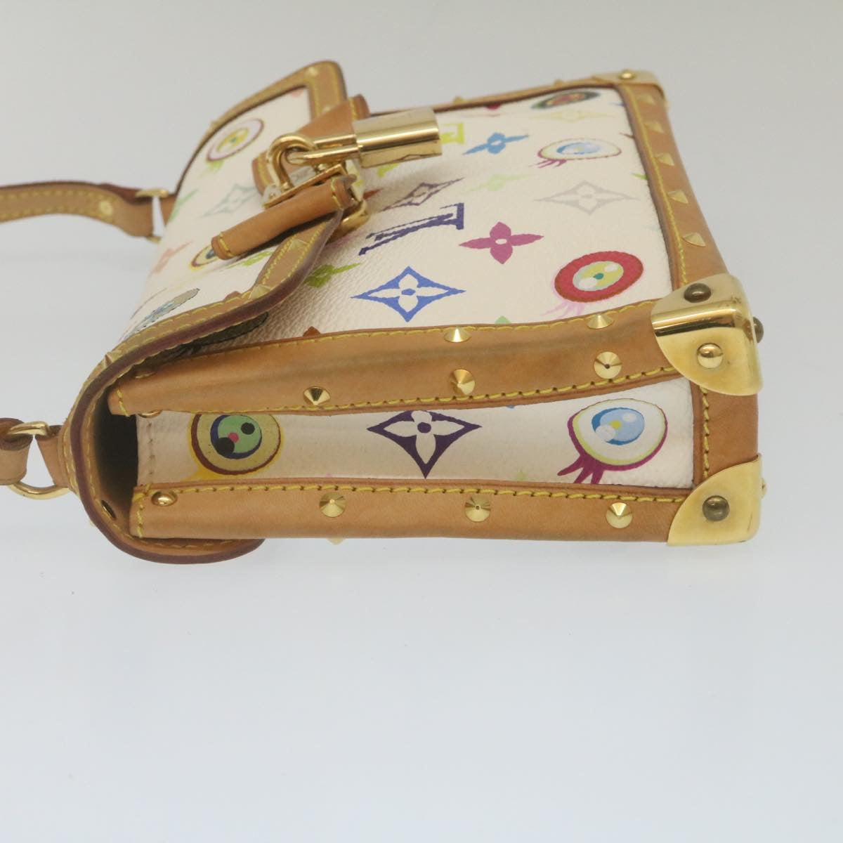 LOUIS VUITTON Monogram Pochette Eye Miss You Hand Bag White M92055 LV 29328