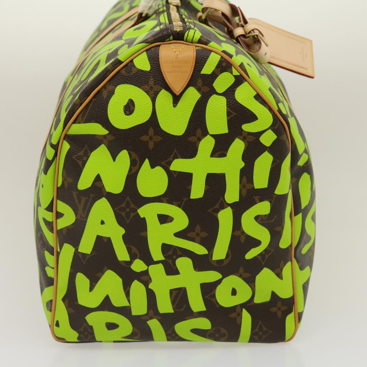 LOUIS VUITTON Monogram graffiti Keepall 50 Boston Bag Vert M93700 Auth 29946A