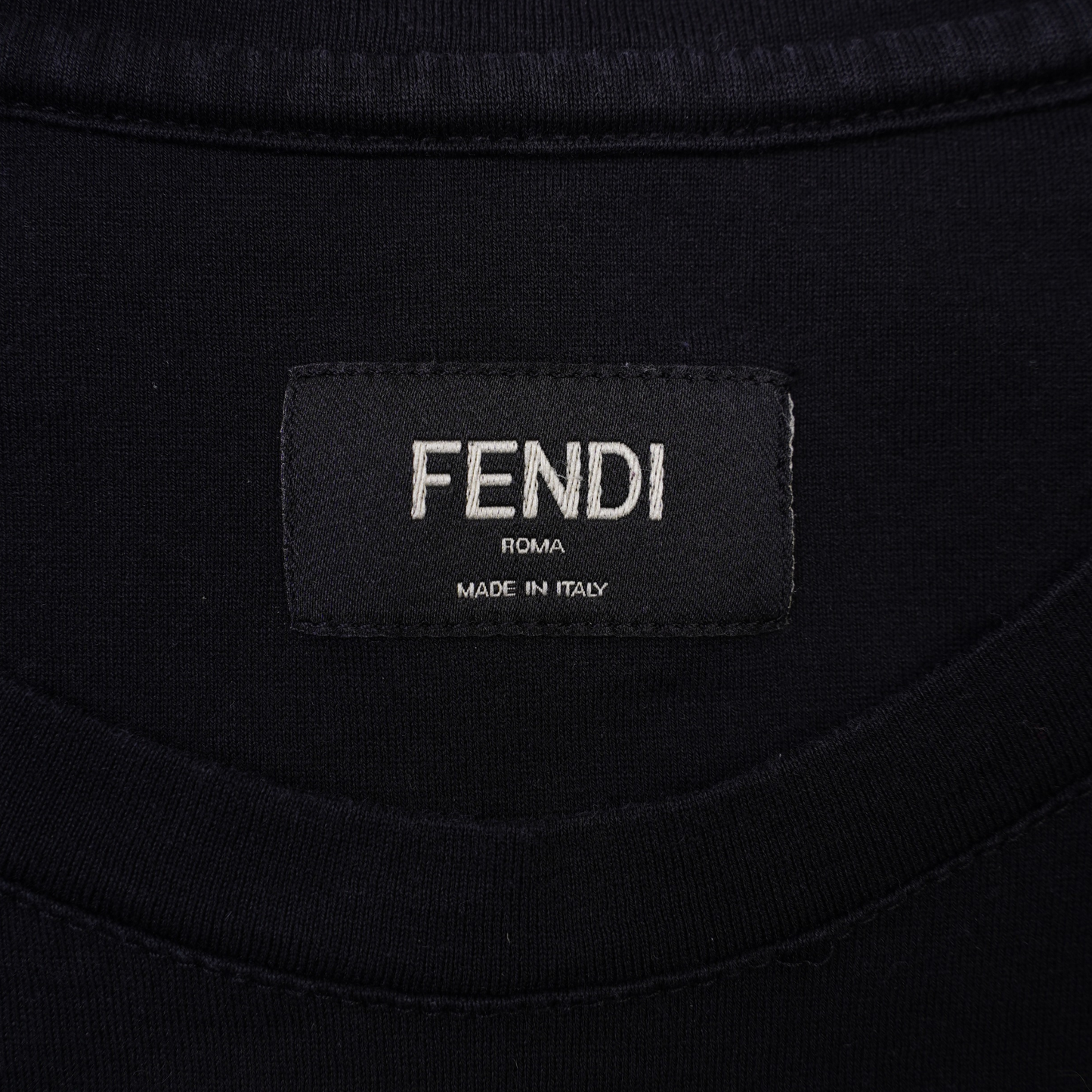 Fendi Womens Swarovski Monster Eye T-Shirt Black IT 48 / UK 16