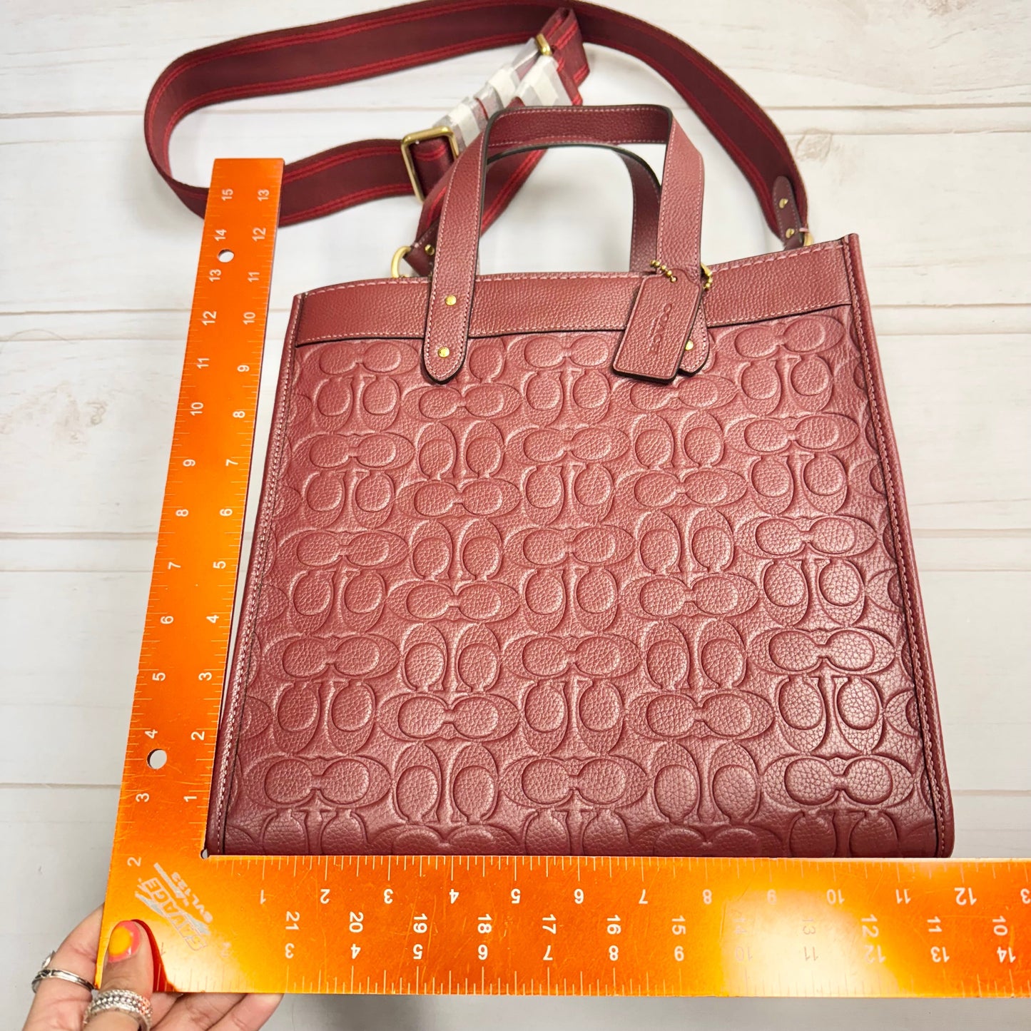 Tote Designer By Coach, Size: Medium