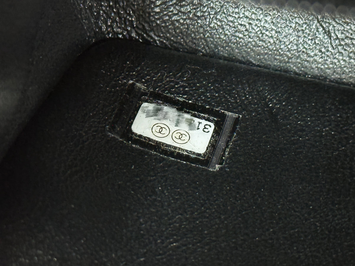 Chanel Mini Rectangular Top Handle Flap Bag Black Caviar GHW 3126 holo card
