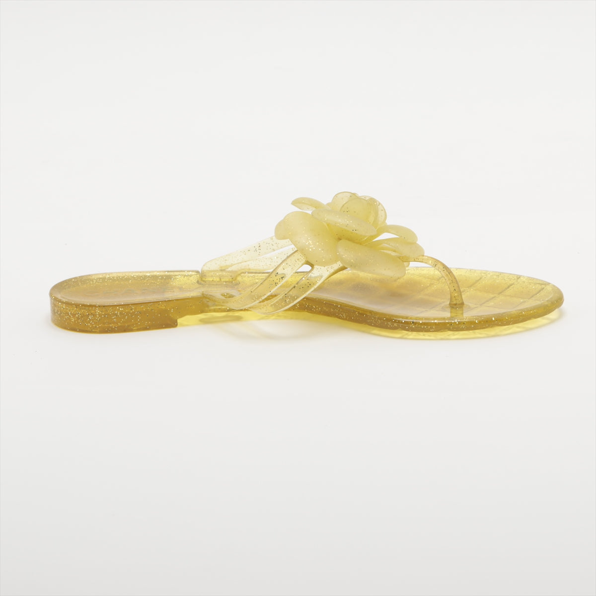 Chanel Coco Camellia Laver Beach Sandal 36 Yellow Earl