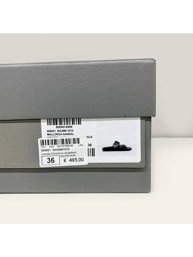 Luxury Balenciaga Mallorca Strap Slippers Black