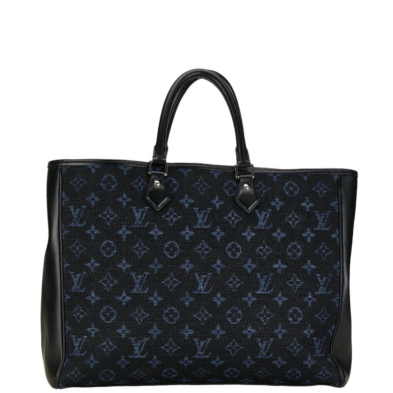 Louis Vuitton Monogram Gran Sack Handbag Tote Bag M55203 Blue Black Canvas LOUIS VUITTON
