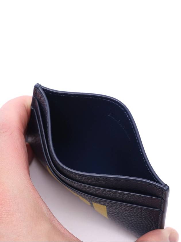 Luxury Balenciaga FBI Print Card Wallet Navy