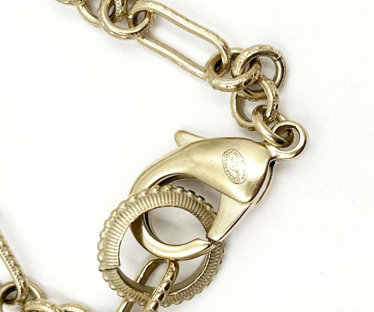 Top Quality Chanel Gold CC Red Bead Chain Necklace