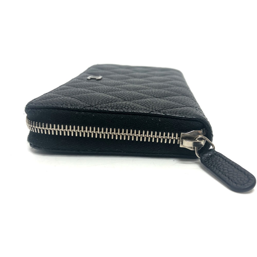 CHANEL Long Wallet Purse A50097 Caviar skin black CC COCO Mark Matelasse
