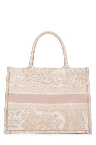 Dior, Pink Embroidered Toile de Jouy Canvas Book Tote Large, Pink