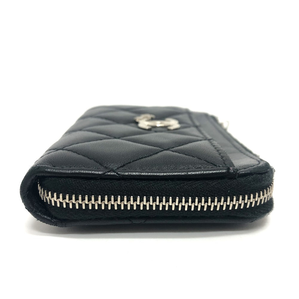 CHANEL Coin case AP3732 lambskin black Matrasse COCO Mark Star Women Used