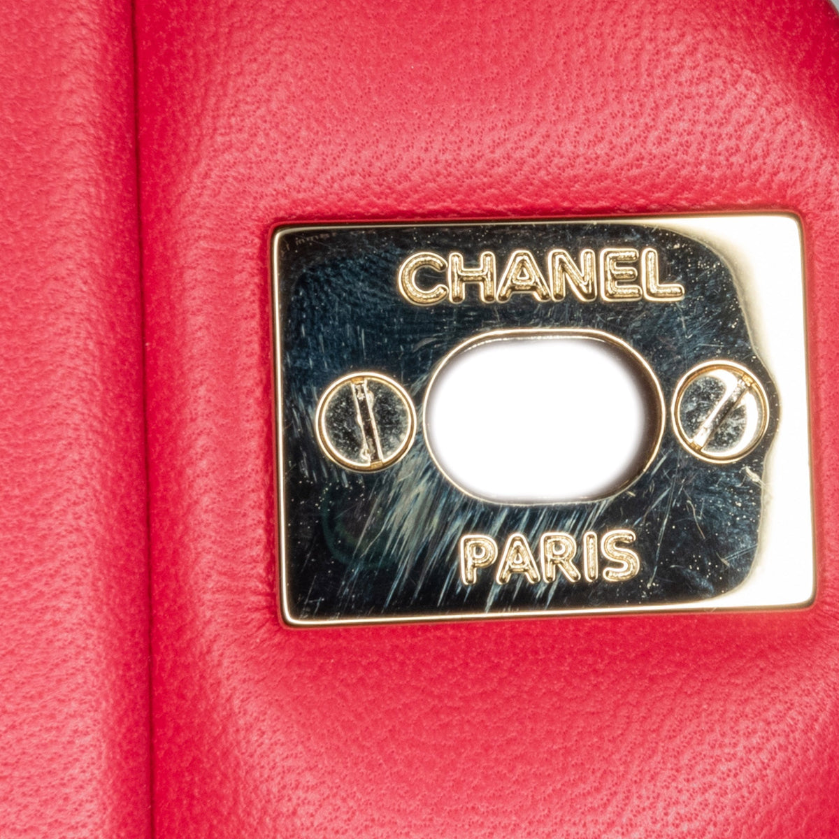 Top Quality Chanel Mini Square Classic Lambskin Single New Red