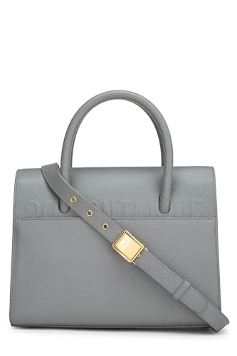 Dior, Grey Grained Calfskin St Honoré Tote Medium, Blue