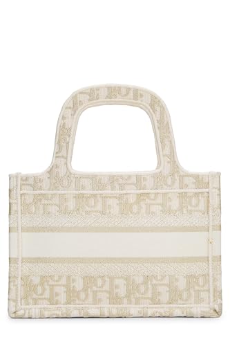 Dior, Gold Embroidered Canvas Book Tote Mini, Gold