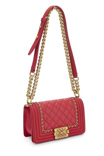 Chanel, Pink Lambskin Chain Around Boy Bag Small, Pink