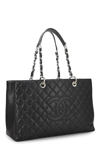Chanel, Black Quilted Caviar Grand Shopping Tote (GST) XL, Black