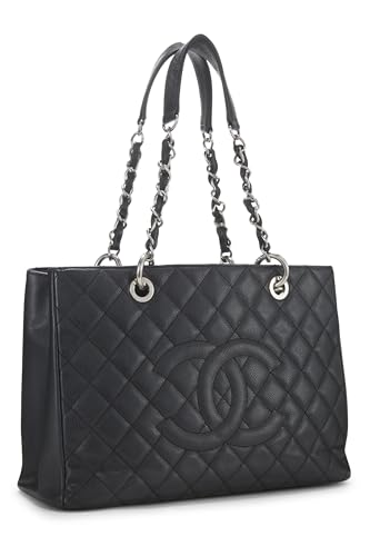 Chanel, Black Quilted Caviar Grand Shopping Tote (GST), Black