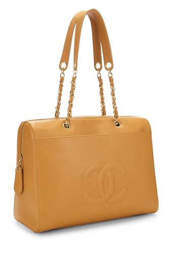 Chanel, Orange Caviar Zip Tote, Orange