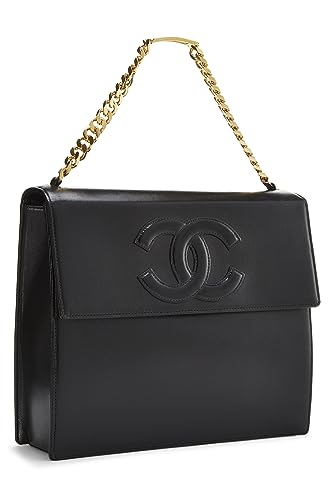Chanel, Black Lambskin 'CC' Flap Handbag, Black