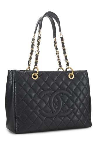 Chanel, Black Quilted Caviar Grand Shopping Tote (GST), Black