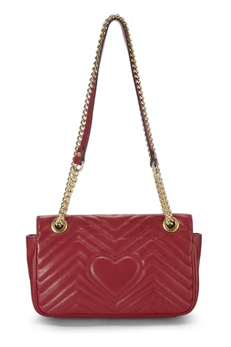 Gucci, Red Leather GG Marmont Shoulder Bag Small, Red