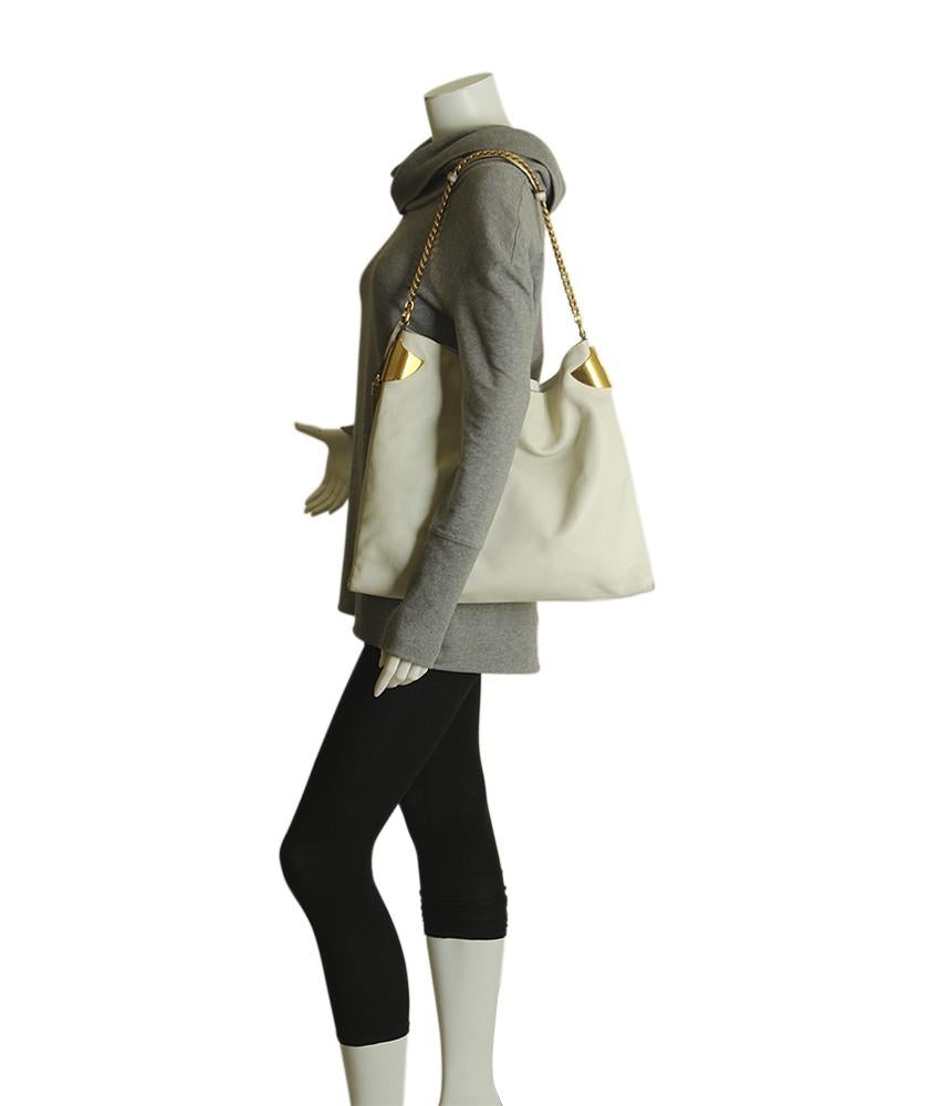 G*G 290681Cream 1970 Leather Hobo Bag