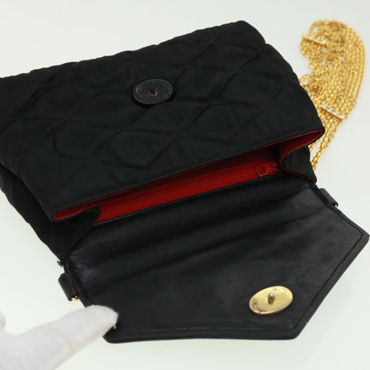 Top Quality Chanel Matelasse Chain stone Shoulder Bag Black CC Auth 32695A