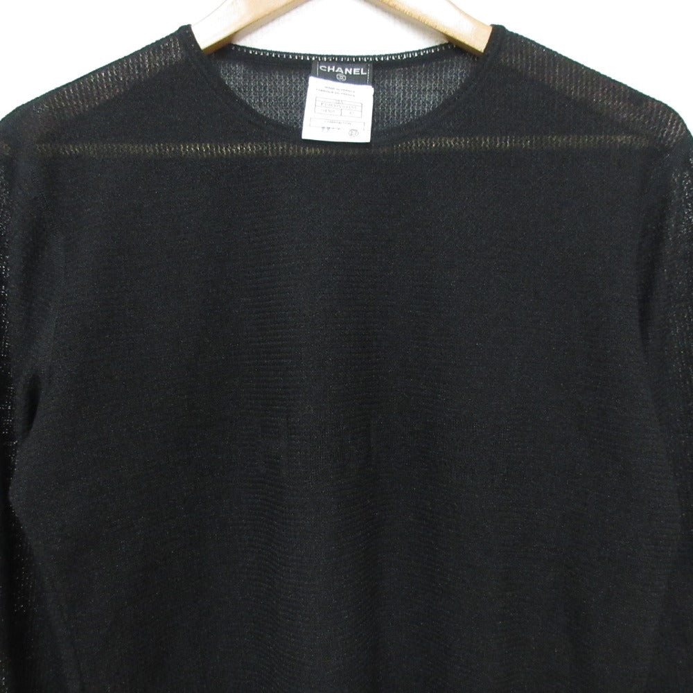 Chanel Front Logo Sheer Knit Pullover