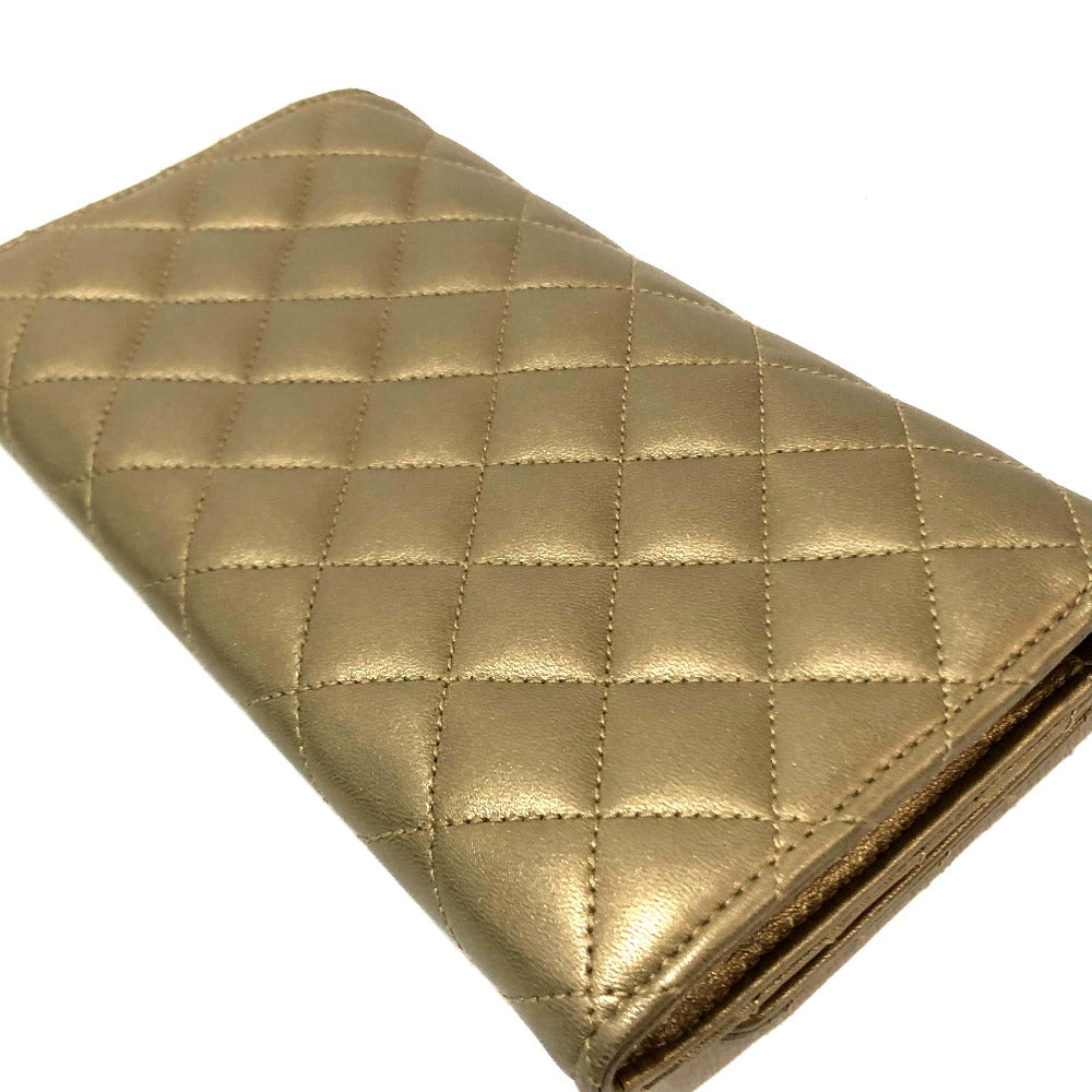 CHANEL Long Wallet Purse A80108 lambskin Gold type CC COCO Mark logo Wallet Women Used