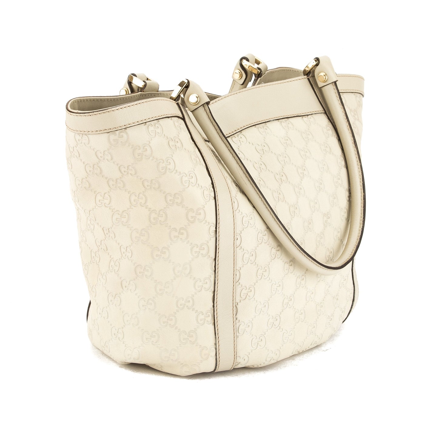 G*G Beige Signature Leather G*Gsima D-Ring Tote (Pre Owned)
