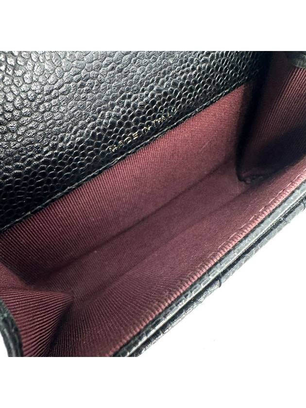 Classic caviar gold flap card wallet Chanel