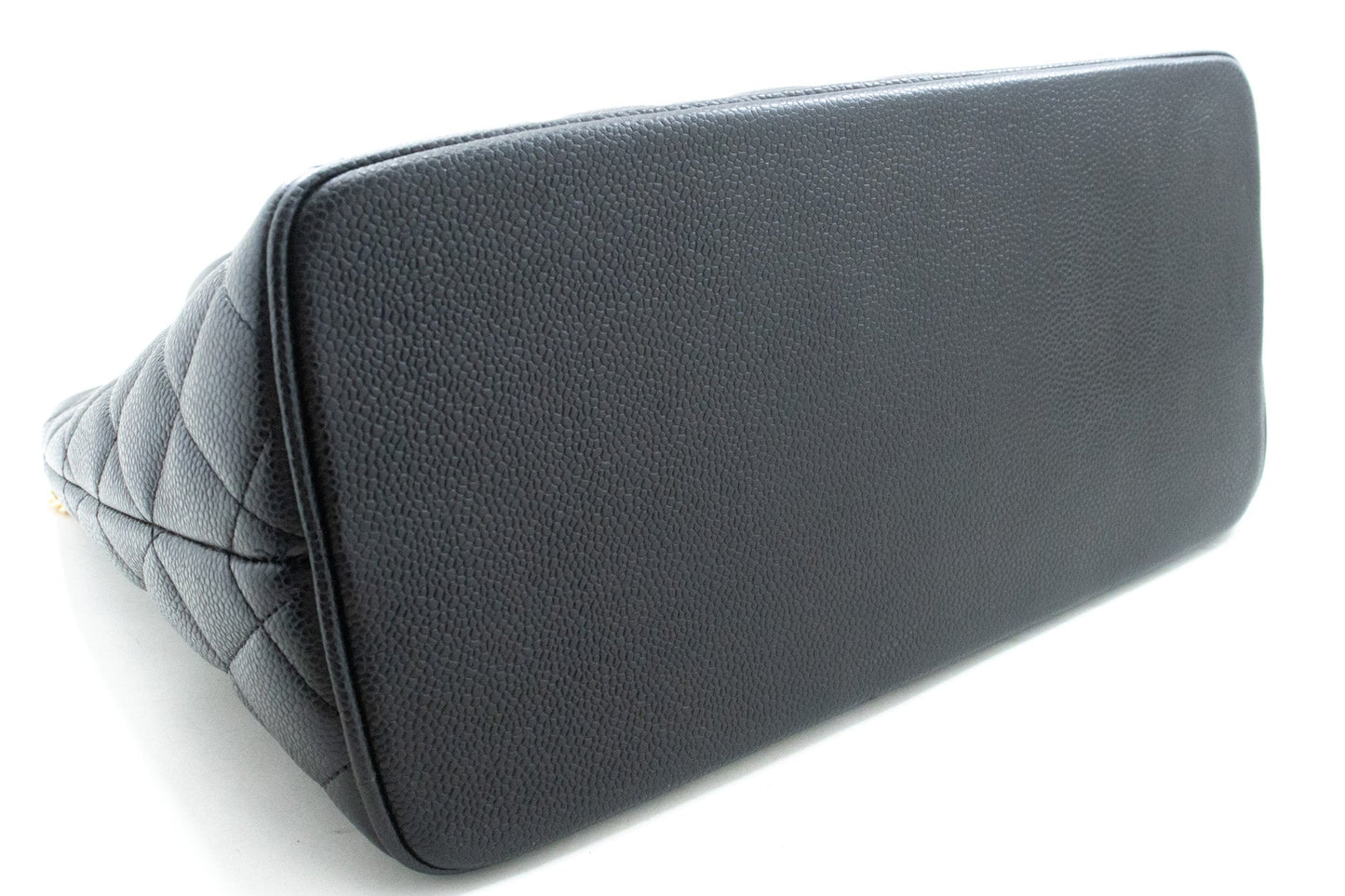 CHANEL Gold Medallion Caviar Shoulder Bag Grand Shopping Tote