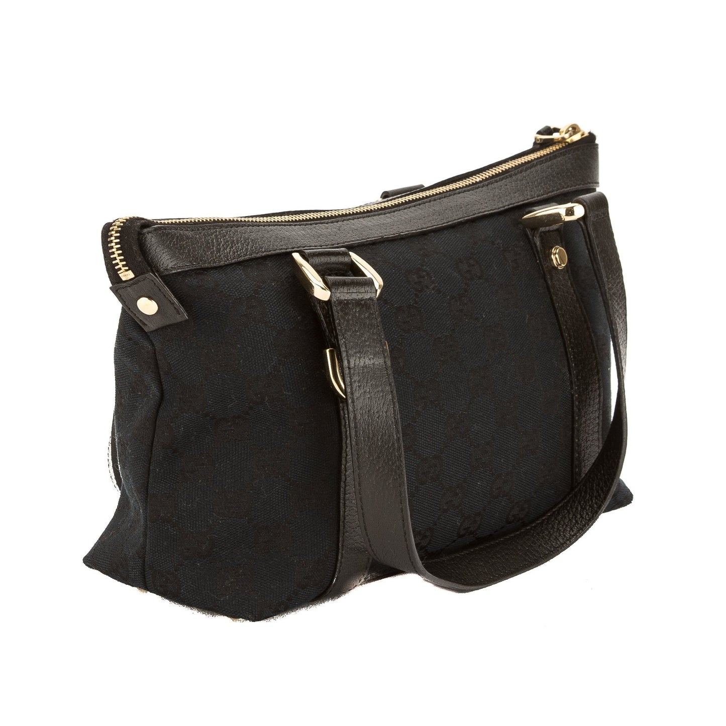 G*G Blue Leather GG Monogram Canvas D-Ring Tote Bag (Pre Owned)
