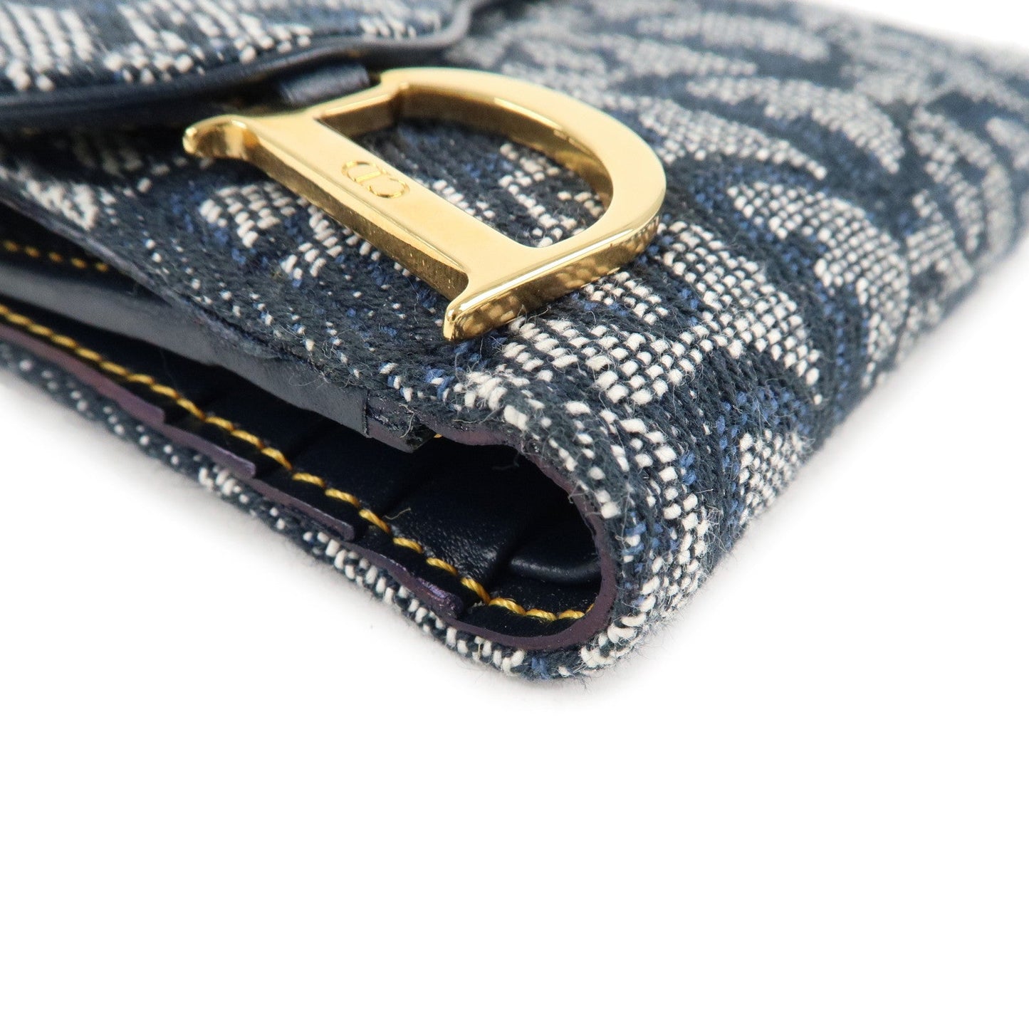 Christian Dior Trotter Leather Saddle Bi-Fold Wallet Navy